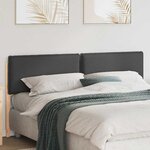 vidaXL Tête de lit capitonnée Gris Naturel et Foncé 200 cm Pin massif