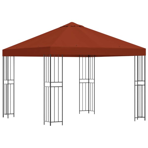 vidaXL Pavillon 3 x 3 m Terre cuite Polyester et Acier 190 gsm