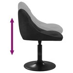 vidaXL Chaises pivotantes à manger lot de 6 noir velours