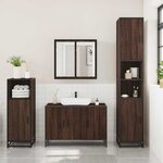 vidaXL Ensemble de meubles de salle de bain 3 Pièces Chêne marron