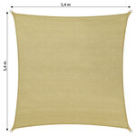 Tectake Voile d'ombrage carrée, beige - 540 x 540 cm