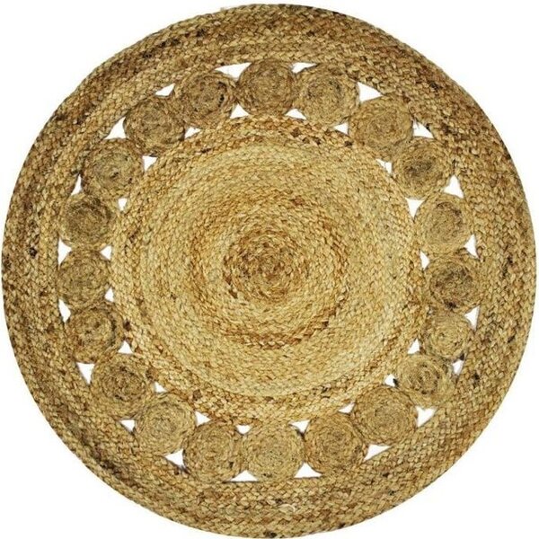 Tapis Funny Rosace - Ø 70 cm - Naturel
