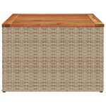 vidaXL Table de jardin beige 55x55x37 cm résine tressée et bois acacia