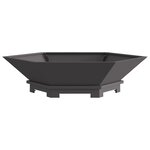 brasero hexagonal vidaXL noir 100x100x28 cm en acier
