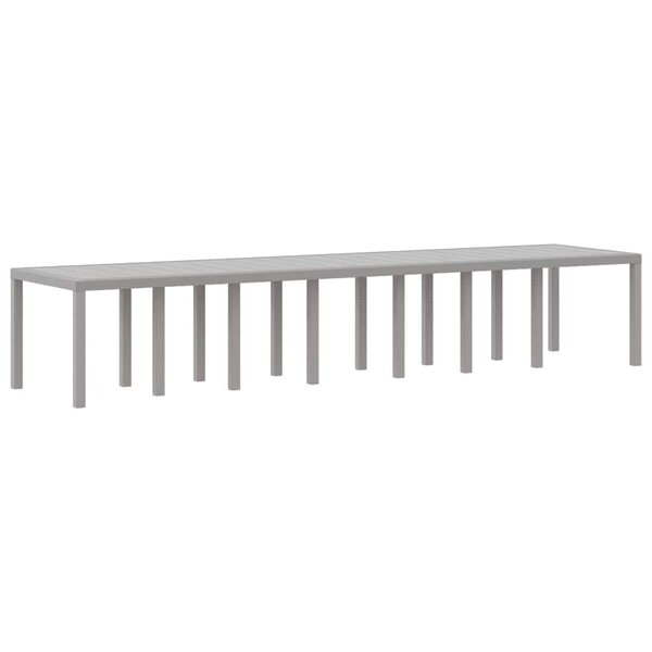 vidaXL Table de Jardin Gris clair 400 x 100 x 73 cm polyrotin