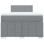 vidaXL Sommier à lattes de lit et matelas gris clair 120x190 cm tissu