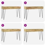 vidaXL Table console 120x35x76 cm Teck massif