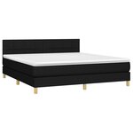 vidaXL Sommier à lattes de lit avec matelas Noir 180x200 cm Tissu