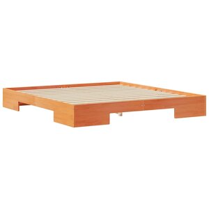 vidaXL Cadre de lit surélevé avec stockage Marron Bois massif en pin