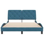 vidaXL Cadre de lit avec lumières LED bleu 140x190 cm velours