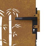 vidaXL Portail de jardin 85x75 cm acier corten design de bambou