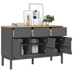 vidaXL Buffet FLORO gris 114x43x74 cm bois massif de pin