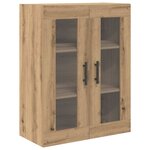 vidaXL Haut Armoire 2 Pièces Chêne artisanal Bois Aggloméré et Verre