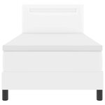 vidaXL Lit à ressorts avec matelas Blanc 100 x 200 cm Simili cuir