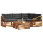 vidaXL Ensemble de canapés d'extérieur 5 Pièces Naturel et Anthracite