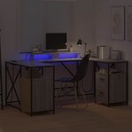 vidaXL Bureau Sonoma gris 182 x 101 x 87.5 cm Bois d'ingénierie