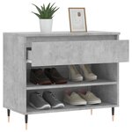vidaXL Armoire à chaussures Gris béton 70x36x60 cm Bois d'ingénierie