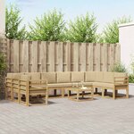 vidaXL Ensemble de canapés d'extérieur 11 Pièces Blanc et Beige
