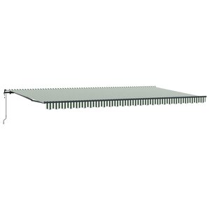 vidaXL Auvent rétractable Vert et blanc 600 × 300 cm