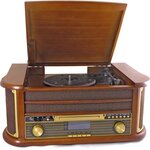 INOVALLEY RETRO29-E Chaîne Hifi vinyle style rétro Bluetooth - Lecteur CD / K7 Audio / FM / USB