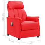 Vidaxl fauteuil de massage rouge similicuir