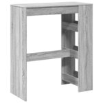 vidaXL Table de bar avec étagères sonoma gris bois d'ingénierie