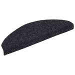 vidaXL Tapis d'escalier autocollants 30 pièces 65 x 21 x 4 cm Noir Demi-rond Grand