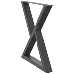 vidaXL Pieds de table à manger 2 pièces Anthracite 70 x (72-73 3) cm Acier