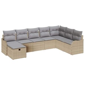 vidaXL Ensemble de canapé de jardin 8 Pièces beige et gris clair