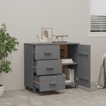 vidaXL Buffet HAMAR Gris foncé 90x40x80 cm Bois massif de pin