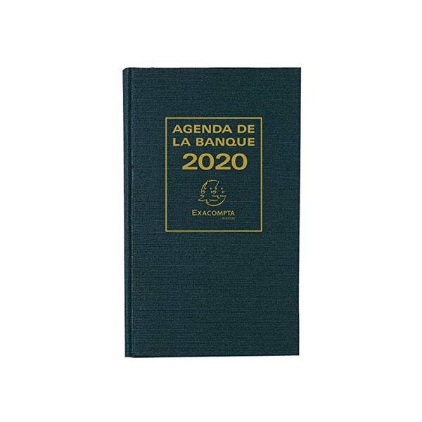 Agenda de bureau Agenda banquier large 2 volumes 280x175 mm Noir EXACOMPTA