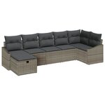 vidaXL Ensemble de canapé de jardin 7 Pièces Gris 55 x 62 x 69 cm