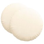vidaXL Coussins de siège 2 Pièces Crème Ø 80 cm Tissu en velours côtelé