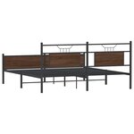 vidaXL Cadre de lit en métal sans matelas chêne marron 160x200 cm