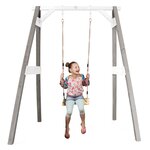 AXI Portique simple en bois 1 balançoire Gris Blanc 160x181x207cm