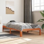 vidaXL Cadre de lit sans matelas cire marron 75x190 cm bois pin massif