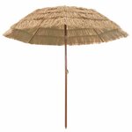 vidaXL Parasol de plage Marron Ø 265 x 267 cm Acier