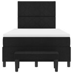 vidaXL Lit à ressorts avec matelas et banc noir 120x190 cm tissu