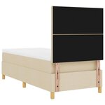 vidaXL Lit à ressorts avec matelas Crème 100 x 200 cm tissu