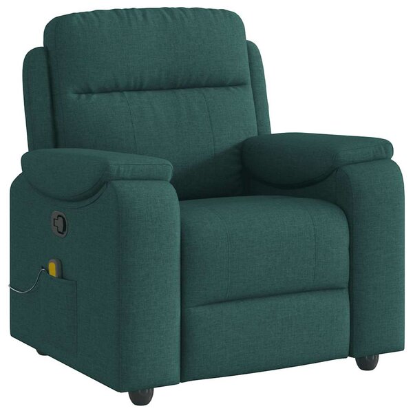 vidaXL Fauteuil de massage inclinable Vert foncé Tissu