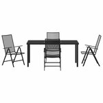 vidaXL Ensemble de salle à manger pour jardin 5 Pièces Anthracite Acier