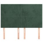 vidaXL Tête de lit Vert foncé 144 x 5 x 118/128 cm Velours