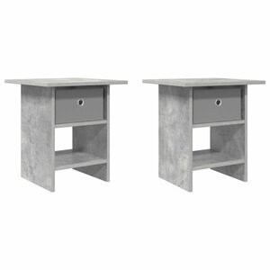 vidaXL Table de chevet 2 pc Gris béton 41 x 40 x 45 cm