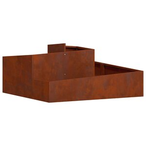 vidaXL Cache-pot de jardin Marron 100 x 100 x 50 cm Acier patiné