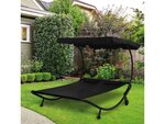 Hamac jardin métal " salvador" avec para-soleil - noir