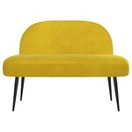 vidaXL Banc rembourré avec dossier Jaune 110 x 60 x 76 cm Velours
