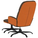 vidaXL Chaise de relaxation avec tabouret Marron Tissu