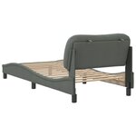 vidaXL Cadre de lit avec tête de lit Gris foncé 90x200 cm Tissu