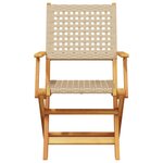 vidaXL Chaises de jardin pliantes lot de 4 beige rotin et bois massif