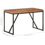 vidaXL Table à manger 120x60x76 cm Bois massif d'acacia et de manguier